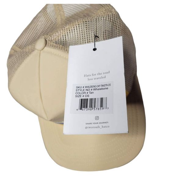 Two Roads Whalebone Foam Trucker Style Snapback Hat Tan One Size - Picture 4 of 8